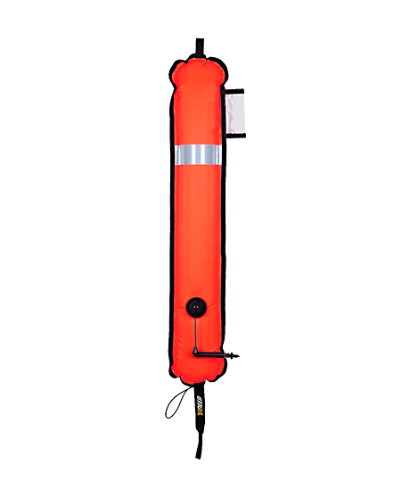 Orange diving buoy (DSMB), closed, 90 cm long - XDEEP