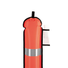 Orange diving buoy (DSMB), closed, 90 cm long - XDEEP