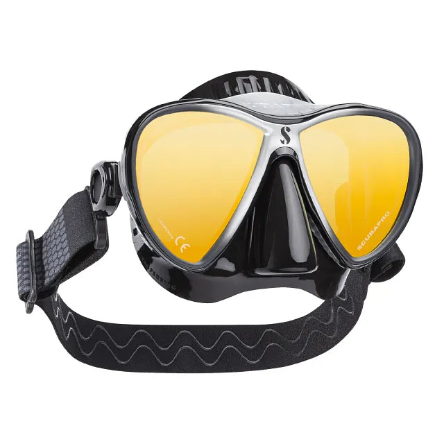 Synergy 2 Twin Trufit Dive Mask, Black/Silver Mirrored
